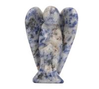 plplaaoo Figurine d'ange en Cristal, Statue d'ange Gardien, Pierre de guérison de Poche pour Le Confort émotionnel, pièce décorative, Pierre de 2 Pouces (Point Bleu)