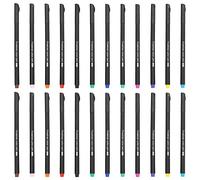 plplaaoo Fine Point Colored Pens Thin Markers Journal Planner Fineliner 0.4mm Line Width for Writing Drawing Coloring Comics Graffiti 12 Colors per Set 2 Sets Total 24 Pens