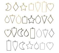plplaaoo Geometric Hollow Frame Pendant DIY Jewelry Making Accessories 30Pcs Alloy Blank Pendant Frame Craft Kit for Necklaces Bracelets Earrings Keychains Resin Filling Art