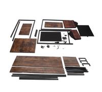 plplaaoo Home Office Computer Desk Industrial Vintage Style Table d'ordinateur avec étagère surélevée Armoire de tiroir de fichiers Grand Espace de Bureau Cadre métallique Robuste pour la