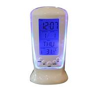 plplaaoo Horloge Numérique, Mini Réveil, Coque ABS Durable, Rétro-éclairage Bleu Blanc, Réveil Lumineux avec Affichage de la Température pour la Maison, Réveil Numérique Multifonctionnel(A), révei