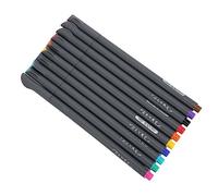 plplaaoo Lot de 10 stylos à dessin fins avec crochet, pointe extra fine, pointe en fibre de 0,38 mm, couleurs vives, écriture lisse, design ergonomique pour artistes, étudiants, croquis,