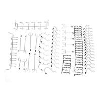 plplaaoo Lot de 80 crochets de rangement pour panneau perforé, crochets muraux en acier robuste pour organiser les outils, équipements dans les garages, ateliers, cuisines, sous-sols,