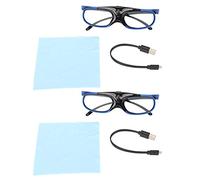 plplaaoo Lunettes à Obturateur Rechargeables pour Tous Les Projecteurs 3D DLP Link, Lunettes 3D DLP Link 144Hz, Lunettes à Obturateur Actif, Lunettes 3D DLP, Lunettes 3D Lunettes viture VR Lunette