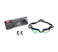plplaaoo Lunettes de natation pour adultes, anti-fuite, protection UV, verres haute définition pour l'entraînement en natation en extérieur, matériau PC en silicone avec 2 supports nasaux (Noir)