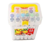 plplaaoo Marqueurs de peinture à double pointe, 24 couleurs, stylos de peinture à séchage rapide pour bois, roche, toile, pierre, verre, céramique, projets d'artisanat d'art de bricolage