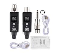 plplaaoo Microphone sans Fil XLR émetteur et récepteur 12 V/48 V UHF système de Micro sans Fil pour mixeur Audio Guitare électrique Basse 30 m/98 pi Transmission Longue portée Microphone