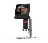 plplaaoo Microscope numérique 5 mégapixels WiFi Microscope Industriel Portable avec écran 5 Pouces Vidéo 1080P 8 lumières LED Support en Alliage d'aluminium pour l'inspection des r