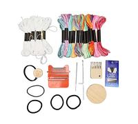 plplaaoo Mini métier à tisser 14 crochets, cadre de tissage en bois, opération facile, outil de réparation portable pour les amateurs de tricot artisanal avec 18 fils de couleurs,