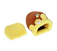 plplaaoo Nid de Coton en Velours Diamant en Forme de Pot de Miel pour Petit Animal Domestique, lit d'hiver Chaud et Confortable en Peluche pour Cochon hollandais, Hamster, Cochon d'Inde, (Taille L)