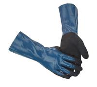 plplaaoo Nitrile Rubber Nylon Long Work Glants Protection de résistance chimique Gants durables pour mécaniciens Constructions Réparation des répartions 11,8 pouces 2 paires (WG-528L * 10)