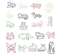 plplaaoo Paper Crowers Colorful mignon Exquis Mini Mini Metal Paperclips pour les cartes d'invitation de fête Élèves Enfants présente le stockage de fichiers de bureau 100pcs Formes et