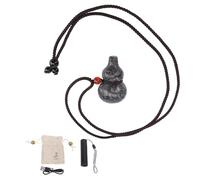 plplaaoo Pendentif gourde, lampe torche, flamme, pierre composite, bois, ornement à suspendre, pièce décorative unique et exquise pour la décoration intérieure, collection de x, 38 x 23 mm