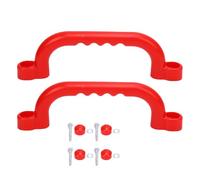 plplaaoo Poignées de Maintien pour Aire de Jeux pour Enfants, équipement d'escalade en Plein air en Plastique réutilisable et sûr pour Enfants, Ensemble de 2 pièces d'amusement avec (Rouge)