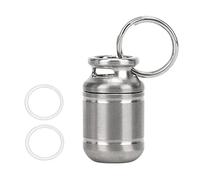 plplaaoo Portable Mini Pilulier en Alliage de Titane, Étanche, Keychain, 1 Compartiment, Rectangulaire, pour Sports de Plein Air, Camping, Randonnée et Voyages