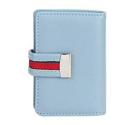 plplaaoo Porte-Cartes RFID, boîte à Cartes bancaires, Mini Cuir PU antivol, étui pour Cartes de Visite pour Femmes, Organisateur de Voyage, Rouge Bleu Noir (Bleue)