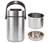 plplaaoo Pot alimentaire isolé sous vide en acier inoxydable, grande capacité de 2300 ml, boîte à déjeuner thermique étanche, technologie sous vide à double paroi pour le travail, les