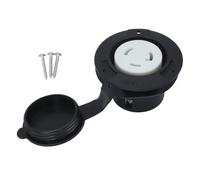 plplaaoo Prise de Courant à Bride 30 A 125 V NEMA L530R verrouillable pour Camping-Car, Prise électrique Bipolaire à 3 Fils avec Capuchon résistant aux intempéries pour Camping-Car et