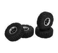 plplaaoo RC Car Wheels Pneus Set 1.0 Offset négatif Rehandianced Grip Locking Pnew Design pour 1/18 1/24 RC CLAPAGNE Car SCX24 Bronco C10 JLU Deadbolt Gradiateur FMS FCX24 ALLIAME (Noir)