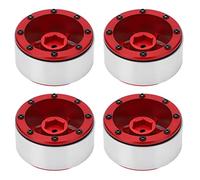 plplaaoo RC Wheel Rims Aluminum Alloy 1/10 RC Car Wheel Hub Durable Lightweight Performance Enhancer for TRX4 SCX10 D90 1/10 Scale Models Red 55mm 4pcs