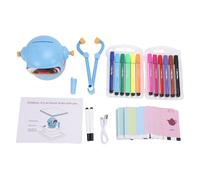 plplaaoo Robot de Dessin Automatique Intelligent, Jouet Amusant, Musique, Machine à Dessin éducative avec 100 Cartes, 14 stylos colorés pour l'éducation à Domicile, pour Enfants de 3 Ans (Bleu Ciel)