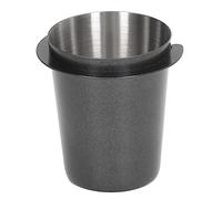 plplaaoo Tasse doseuse en acier inoxydable poli, 58mm, tasse à mesurer le café, distributeur de poudre pour Machines à expresso, cafés Barista à domicile (Noire)