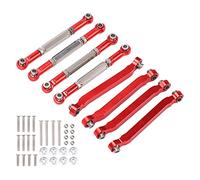 plplaaoo Tiges de Traction de Voiture RC en Alliage d'aluminium Haute résistance, Lien de châssis en métal, biellette de Direction pour véhicules télécommandés D90 D91 MN96 MN99 MN99s, 8 (Rouge)