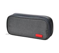 plplaaoo Trousse à Crayons en Toile de Grande capacité, Structure à 5 Couches, Pochette à stylos Minimaliste pour étudiants, Fournitures Scolaires et de Bureau, matériau en Toile Durable (Grise)