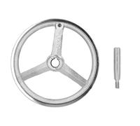 plplaaoo Volant à main 22 x 250 mm avec poignée tournante, volant rond en métal à 3 branches pour tour, fraiseuse, rectifieuse, construction durable en fonte chromée