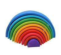 plplaaoo Wooden Stacking Building Toy Stacker Blocks Semicircle Nesting Puzzle for Toddlers Kids Early Education