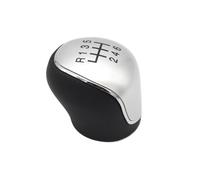 PLQAWRBT Pommeau de levier de vitesses manuel à Compatible avec Ford MK4 | 6 Speed Manual Leather Compatible avec Ford Mondeo, S-Max, C-Max, Focus, MK2, Kuga(Silver)