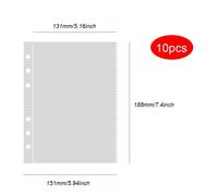 Plrbok 10 Pièces A5 6 Anneaux Clair Reliure Recharge 1 2 4 Poches Manches Toploader Photocard Cahier Journal Album Photo Dessin Bloc-Notes