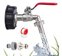 Plschckes Robinet Cuve 1000L, 1/2" Robinet d'écoulement Raccord Cuve S60X6 IBC Robinet Adaptateur de Réservoir IBC pour Recuperateur Eau De Pluie Jardin d'adaptateur de Cuve