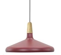 PLSDH Suspension Rouge Moderne avec Ampoule E27/E26, 16 Pouces, Suspension À Motif en Bois, Suspension De Style Minimaliste, Éclairage Suspendu Au Plafond Moderne, pour Îlot De Cuisine, Chambre