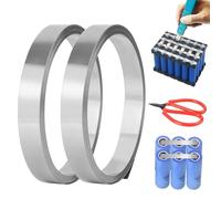 PlsMupn 20m Bande de Nickel, 8 x 0,12 mm Plaque Nickel Bande Ruban pour Soudure Batterie, Ruban de Nickel pour Li 18650, Soudeuse par Point et Brasage (10M/Rouleau)