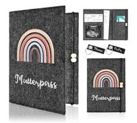 PlsMupn Protege Carnet de Sante, Feutre Tissu, carnet de santé avec 2 Porte-clés, Carnet de Grossesse & Carnet de Vaccination, Protection Carnet de Santé Idée Cadeau - Noir