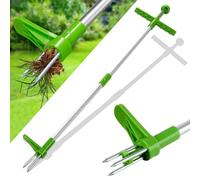 Plstod Désherbeur Manuel, Griffe de Jardin Longueur de 100cm, Desherbeur avec 3 Griffes et Pédales en Plastique, Pratique Outils Jardinage, Désherbeurs Manuels pour Un Désherbage Efficace