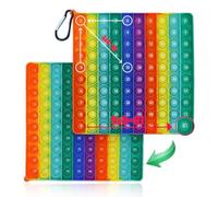 Plstod Pop It Fidget Toys 2 in 1, Popit en Silicone, Popite pour Enfant, 20x20cm Poppit, Fidget Toys Anti Stress, Table de Multiplication et de Numération, Arcenciel Educatifs Poppers pour Enfants