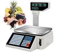 PLSZLL Balance de comptage numérique Commerciale avec écran à Colonne, Impression d'étiquettes de Prix numériques et Scanner