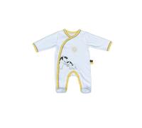 Pyjama bébé à manches longues en velours - pluche et pompon blanc/jaune 3M(60CM)