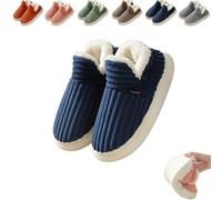Pluffi Comfortable Fashion Slippers, Men's and Women's Winter Plush Warm Thick Bottom Shaggy Fluffy Cloud Slippers (Chaussons d'hiver en peluche à fond épais) (Blue,41.5-42.5)