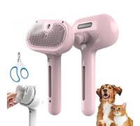 Plufura Dog Brush - 2025 New Plufura 3 in 1 Pet Steam Brush for Dog Cat, Spray Hair Removal Comb for Long/Short Haired Pets, Water Brushes for Shedding & Grooming Tangle-Free (Pink)