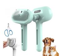 Plufura Dog Brush - 2025 New Plufura 3 in 1 Pet Steam Brush for Dog Cat, Spray Hair Removal Comb for Long/Short Haired Pets, Water Brushes for Shedding & Grooming Tangle-Free (Green)