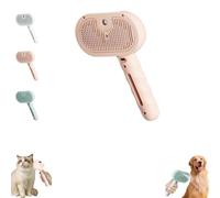 Plufura Dog Brush, 3 in 1 Plufura Steam Dog Brush, Self-Cleaning Pet Spray Hair Removal Comb, With Water Tank And Release Button For Shedding Matted Hair (Pink)