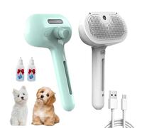 Plufura Dog Brush, Plufura 3 in 1 Spray Hair Removal Comb, 3-in-1 Pet Steam Brush for Dog, with Water Tank and One-Click Release Button, Easy Care (Mix3,2PCS)