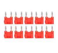 Plug à 2 Voies Banana Dual Banana Pild à Double Banane Banane en Laiton PE Materifice élevé conductivité Facile à Utiliser pour Les Instruments électroniques Automobiles 10pcs Pack (Rouge)