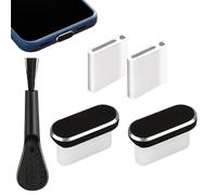 Plug à poussière USB C - Kit de nettoyage compact à 2 packs avec pinceau, bouchon de silicone protecteur, bloqueur de débris imperméable pour les appareils mobiles, couverture de port anti-perte | Pro