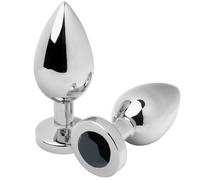 Plug anal 5.71cm metalhard anal diamond noir - Profondeur: 30 mm, Couleur: Argent, Rayon: Couple, Largeur: 90 mm, Longueur: 55 mm