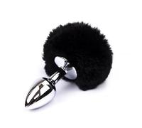 Plug Anal con Pompón Negro Talla S