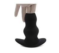 Plug Anal creux Silicone Noir - tunnel plug M